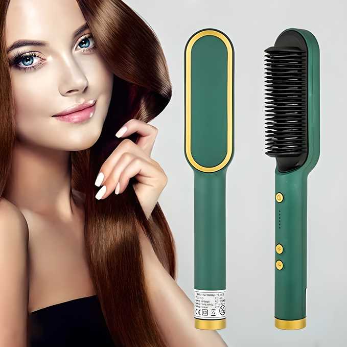 3-in-1 Hair Straightening &amp; Styling Brush (Multicolour)