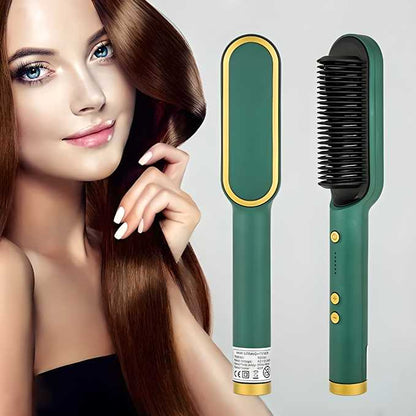3-in-1 Hair Straightening &amp; Styling Brush (Multicolour)