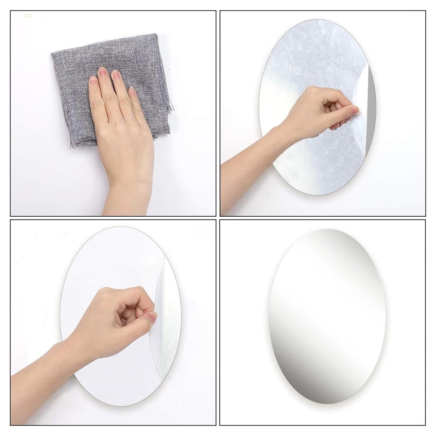 Combo: Oval & Square Shape Mirror (Pack of 2)