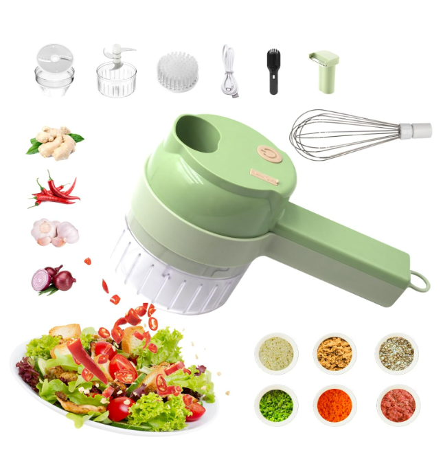 4 in 1 Portable Electric Vegetable Cutter Set