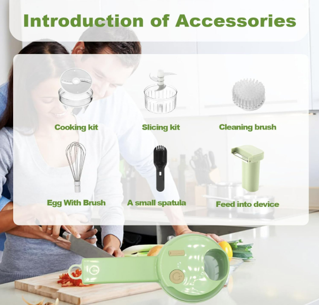 4 in 1 Portable Electric Vegetable Cutter Set