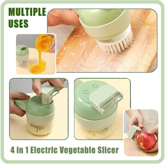 4 in 1 Portable Electric Vegetable Cutter Set